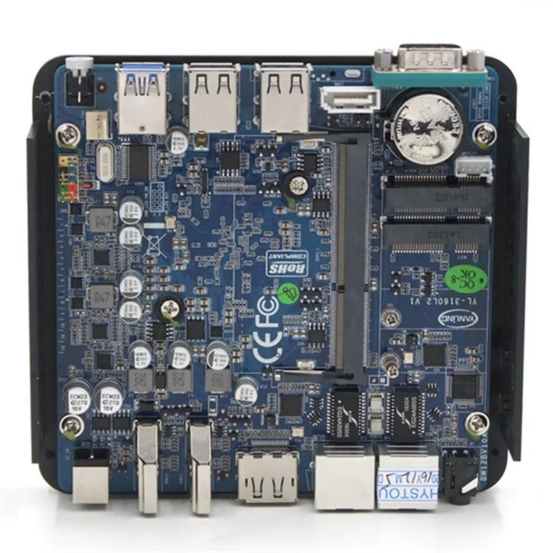 Topton Мини ПК Windows 10 Intel V7 N3160 Безвентиляторный Barebone компьютер 2 Lan HDMI 4K HTPC ТВ Коробка