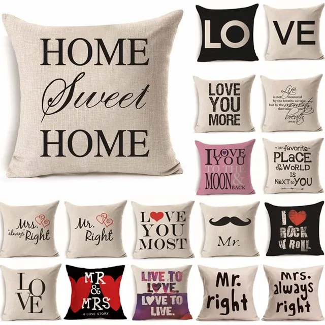 43*43 centimetri di Amore Mr Mrs Biancheria di Cotone Coperte e Plaid Cuscino Fo 43*43 centimetri di Amore Mr Mrs Biancheria di Cotone Coperte e Plaid Cuscino Fo