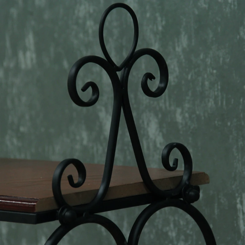 European Ground Iron Book Shelf Rack Shelf Vintage Multilayer Solid Wood Small Coffee Table Books Holder European Ground Iron Book Shelf Rack Shelf Vintage Multilayer Solid Wood Small Coffee Table Books Holder