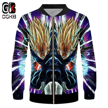 

OGKB New Funny Zip Jackets Men's Printed Action Figure Dragon Ball Z 3d Casual Jackets Coats Man Hiphop Streetwear Punk Outwears
