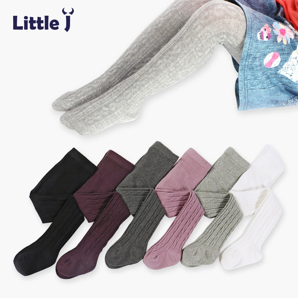 Little J Infant Soft Cotton Baby Girl Tights Newborn Casual Solid Warm Tight Kid Dancing
