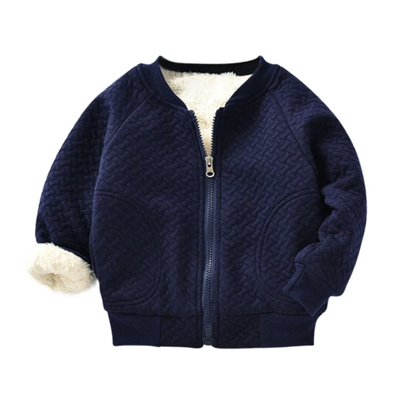 

kids boys girls warm jacket casual jacket plus velvet spring children's wear cotton autumn warm outwear