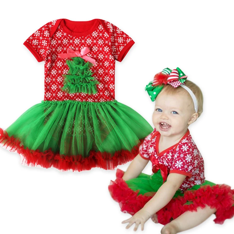 

Baby Girls Dress 2018 New Brand Autumn Children Christmas Tree Dress Kids Clothes Printed Princess Dress With Bowknot