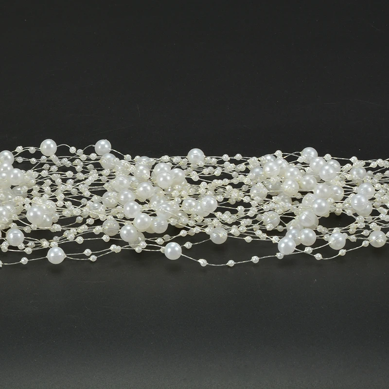 1 Meters Fishing Line Artificial Pearls Beads Chain Garland Flowers DIY Wedding Party Decoration Products Supply