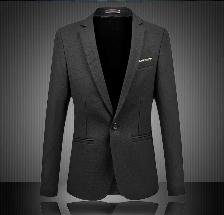 Для мужчин пиджак Slim Fit 2018 осень Для мужчин торжественное платье костюм куртки Плюс Размеры Блейзер Плюс Размеры Бизнес Повседневное