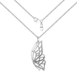 Новое начало бабочка цепочки и ожерелья s & Подвески 925 пробы серебряные ювелирные изделия Ясно CZ для женщин