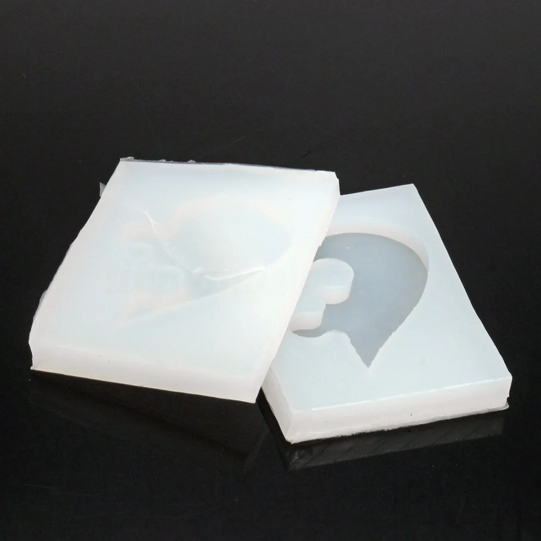 DIY Jewelry Beading Casting Mold Silicone Resin Crystal Mold Square Heart