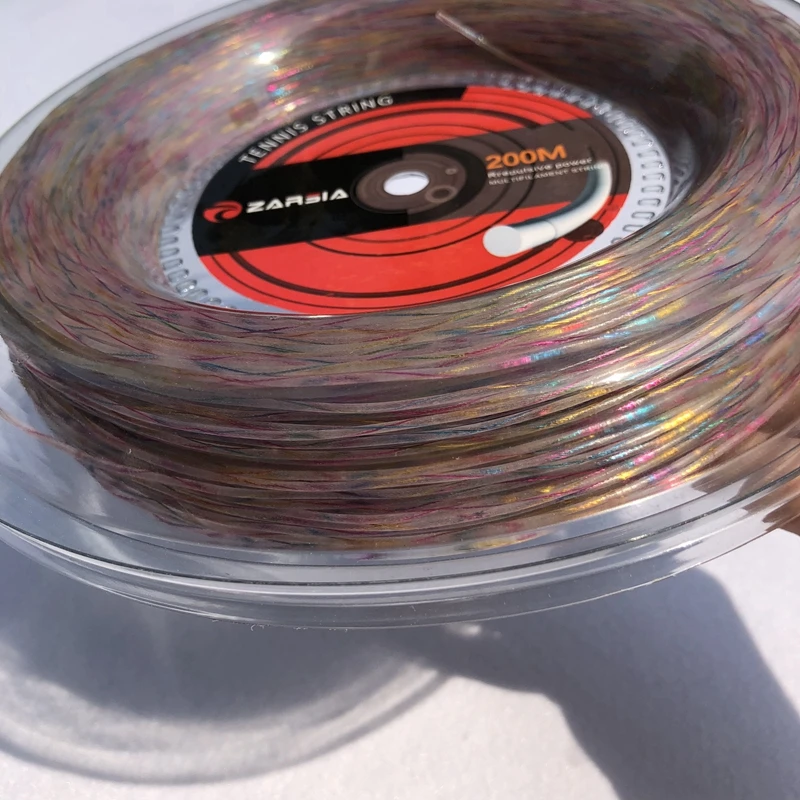 1 Reel 200M ZARSIA 1.35mm synthetic flash nylon Rainbow tennis string soft feeling tennis racket strings tennis racket strings