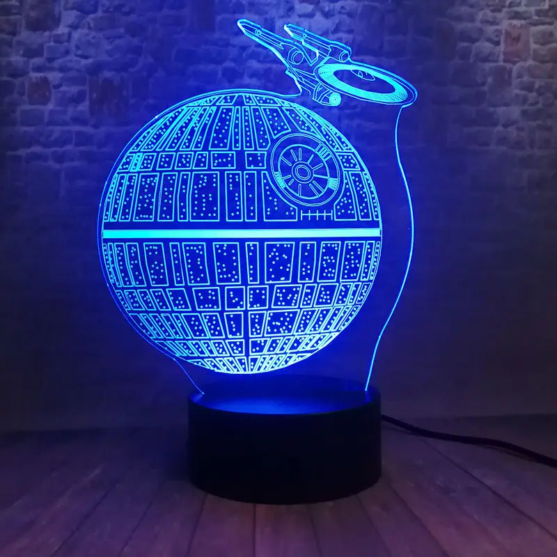 

Star Wars Death Star Light-up Model 3D Led Lamp 7 Colors Change Nightlight DS-1 platform Flash action & toy figures