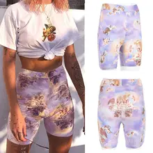 Новинка года; Лидер продаж; женские повседневные штаны для занятий йогой с высокой талией; шорты; леггинсы с принтом ангела