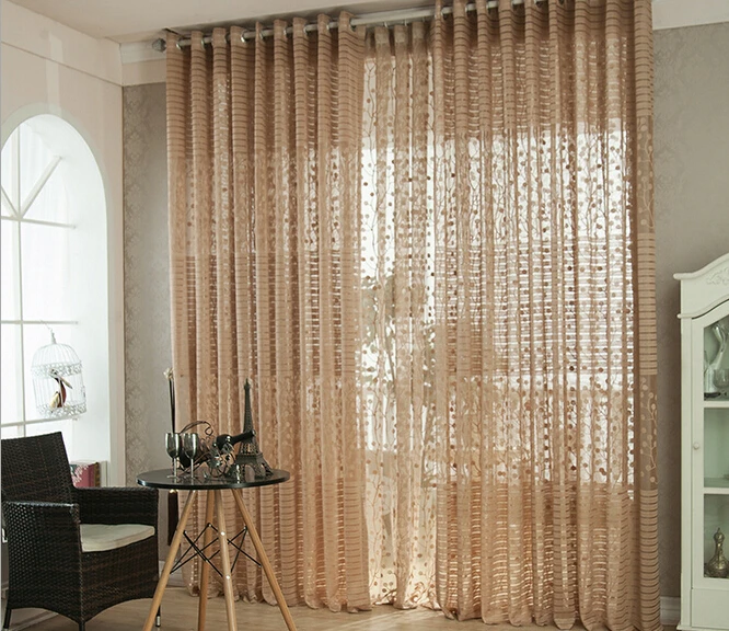 Sheer Cafe Curtains Elegant Living Room Cortinas Ready Made Curtains