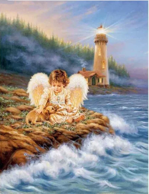 5d Diy Алмазная Pintura Do Anjo Imagem Paisagem Point Cruz Cheia de Diamantes 2019 вышивка Adesivo Parede dec | Дом и сад