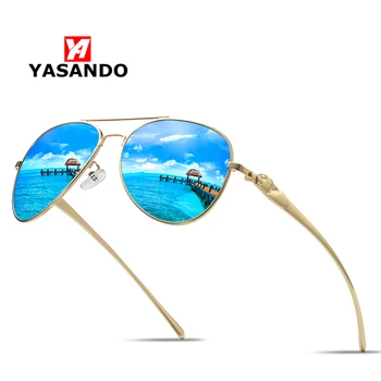 

Sunglasses Men YASANDO Brand Arc Leg Design Pilot Driving Polarized Sunglasses Eyewear UV400 Mirror Male Fishing SunGlass XY912