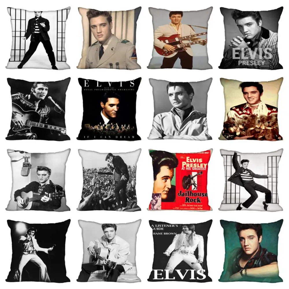 

ZENGIA Nordic Christmas Elvis Presley Cushion covers Cotton Linen pillow cover for car/Sofa bed Nordic decorative pillow case