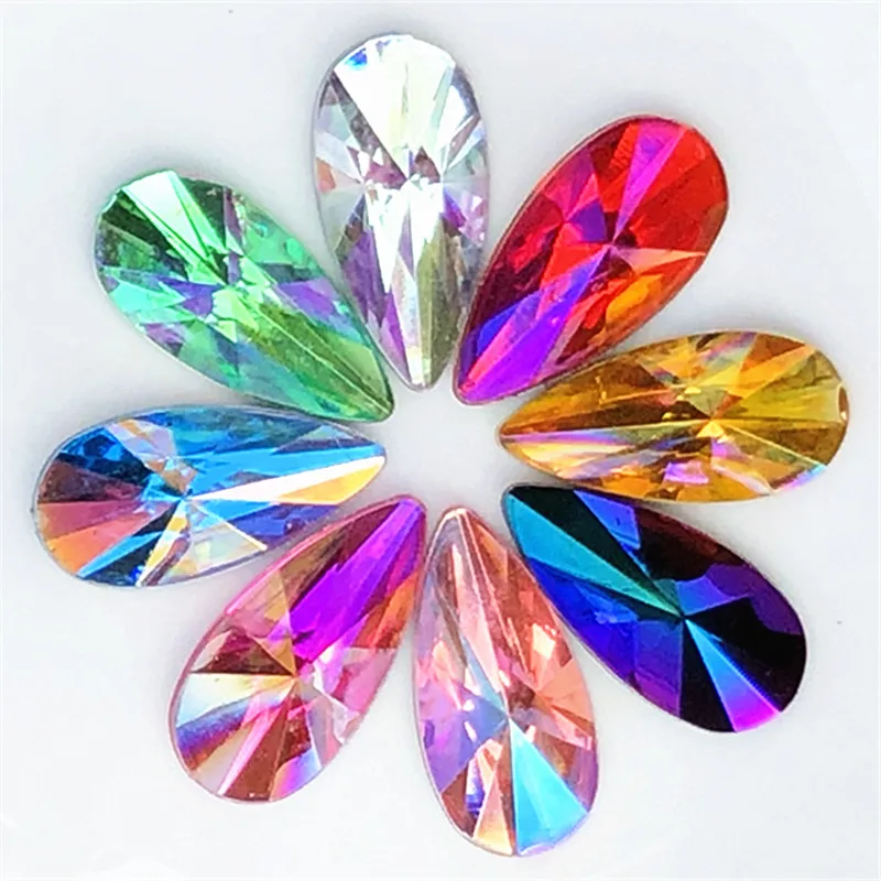 

50Pcs 9*18mm Pear Acrylic Rhinestone Craft/Clothes Decoration Handmade Diy