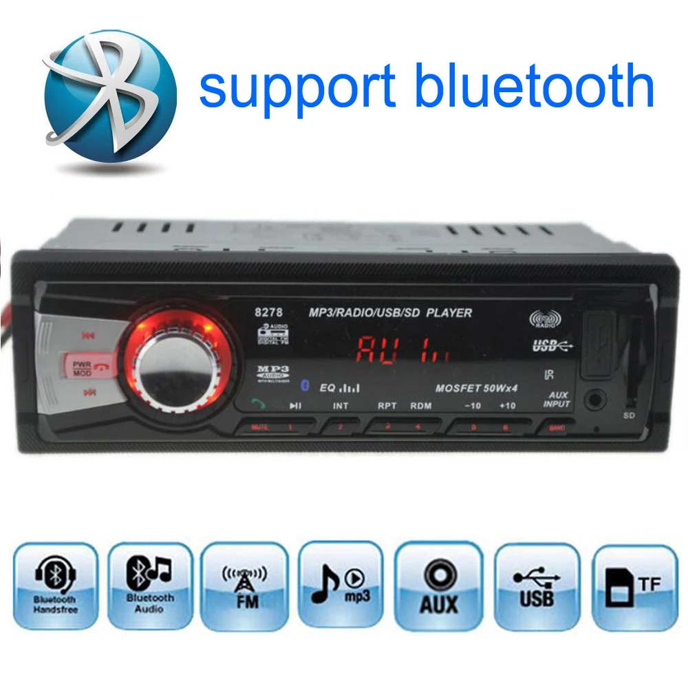 12V Car radios Stereo FM Radio MP3 Audio Player built in Bluetooth