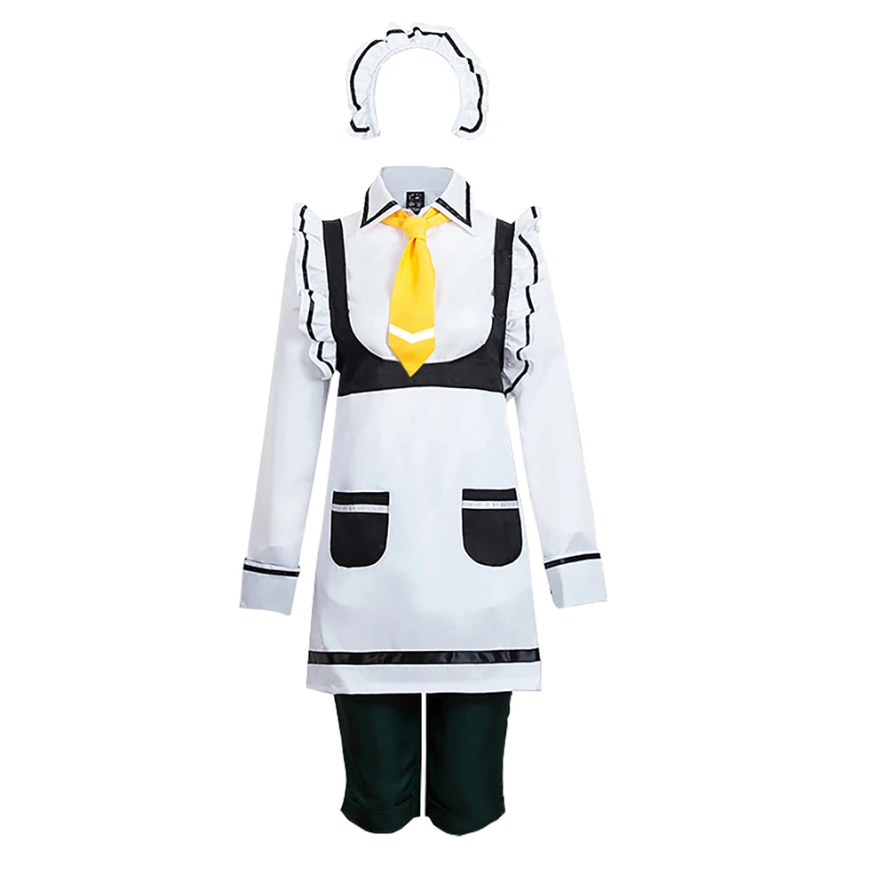 

Brdwn Shonen Maid Heroine Unisex Chihiro Komiya Cosplay Costume Lolita Housemaid Apron Dress (Shirt+Tie+Pants+Apron+Headband)