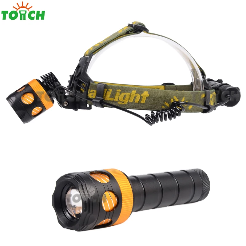

High power 2000LM cree xml t6 LED Headlamp rechargeable head light zoomable mini led flashlight for 1*18650 and 3*AAA