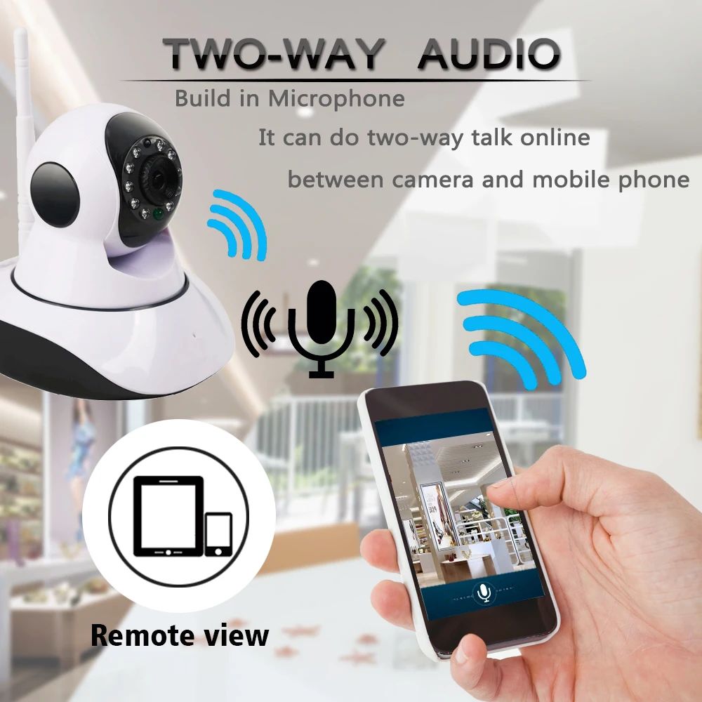 OUERTECH 1080P Беспроводная вращающаяся умная ip камера Двусторонняя аудио поддержка