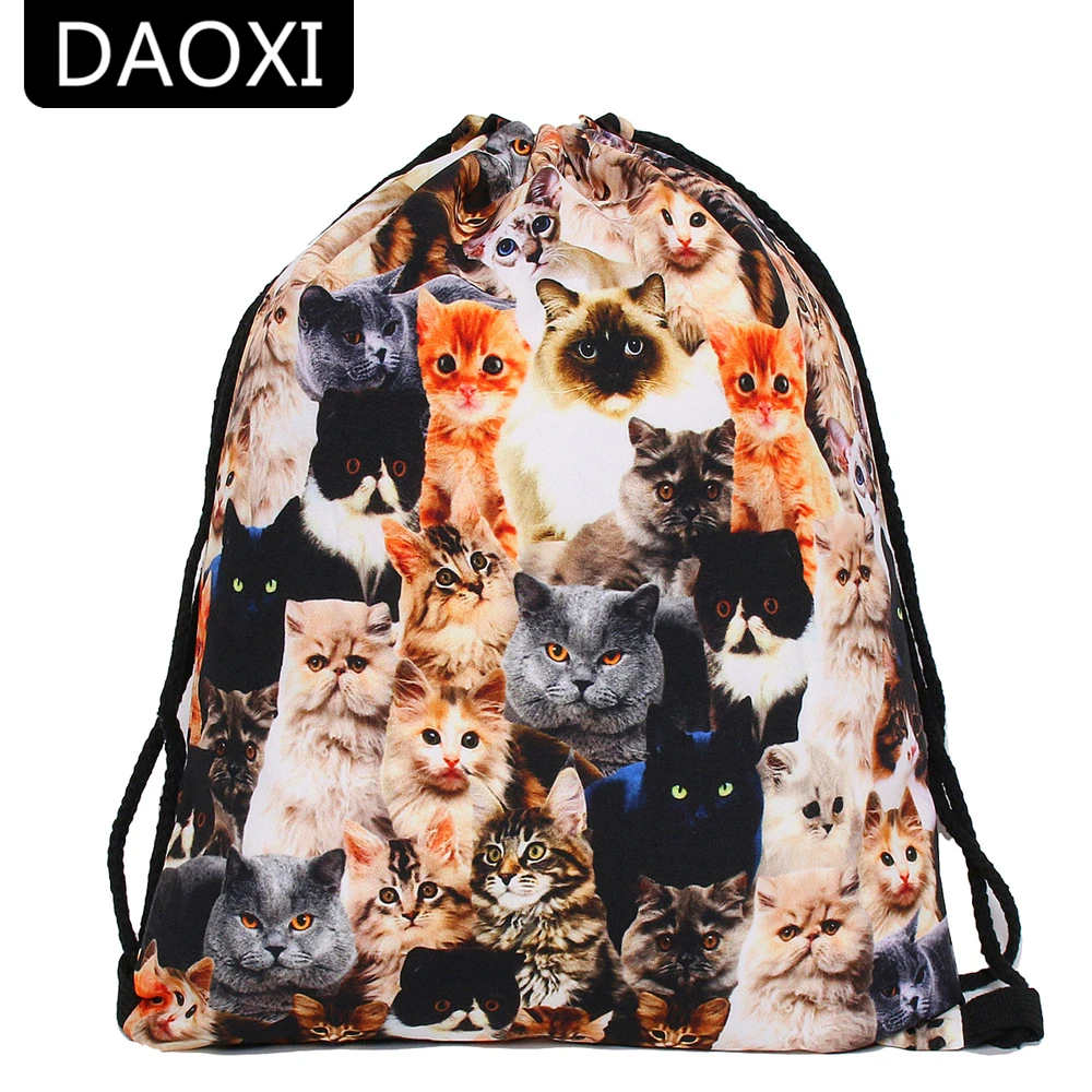 DAOXI 3D Printed font b Drawstring b font font b Bags b font Animal Pattern Cute