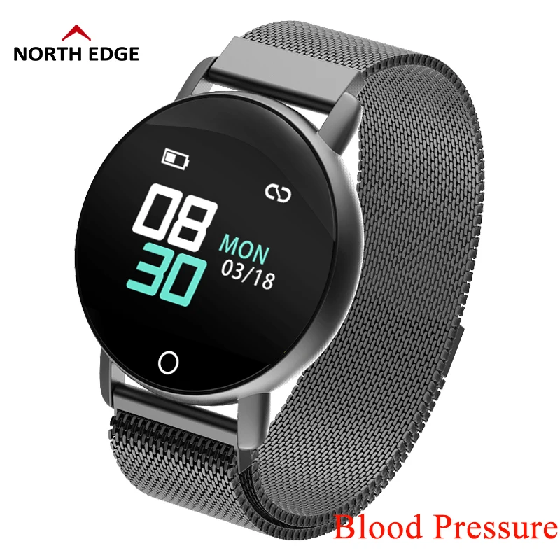 

NORTH EDGE Men Women Smart Blood Pressure Watches Fitness Tracker Heart Rate Monitor Pedometer Calories Digital Wristwatches