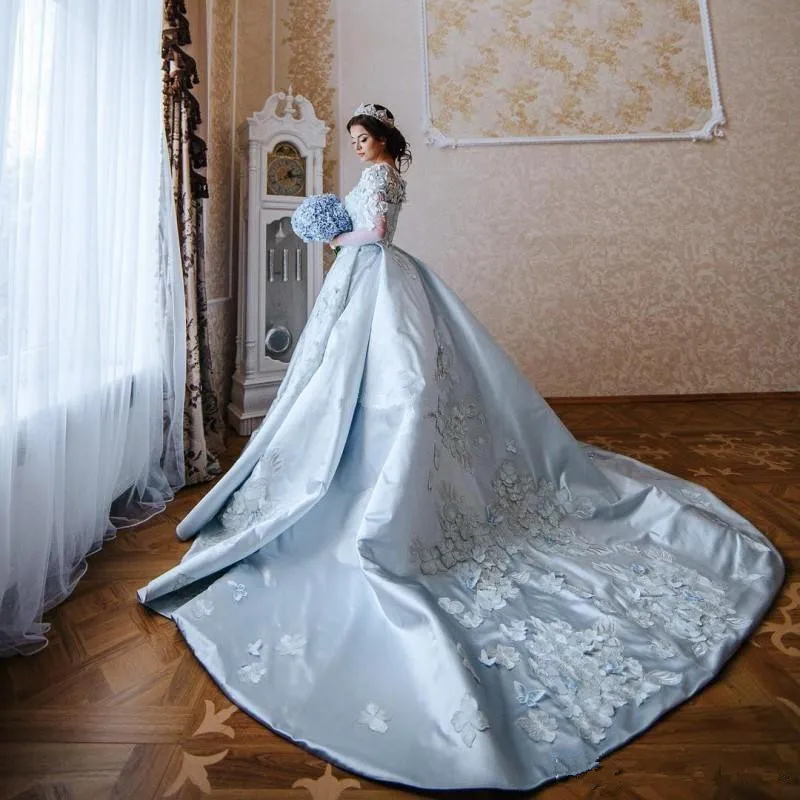 arbric-2017-blue-wedding-dresses-sheer-neck-3d-floral-appliques-wedding-gowns-long-sleeve-sweep-length-bridal-ball-gown (3)_