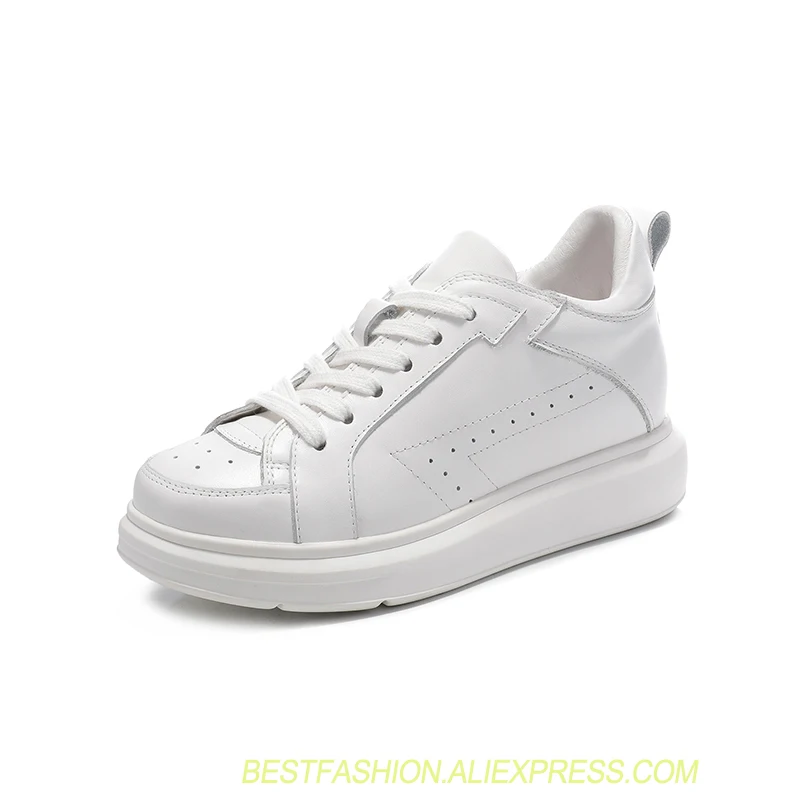 

Women Sneakers Fashion Breathble Vulcanized Shoes Women Pu leather Platform Shoes Women Lace up Casual Shoes White sneaker