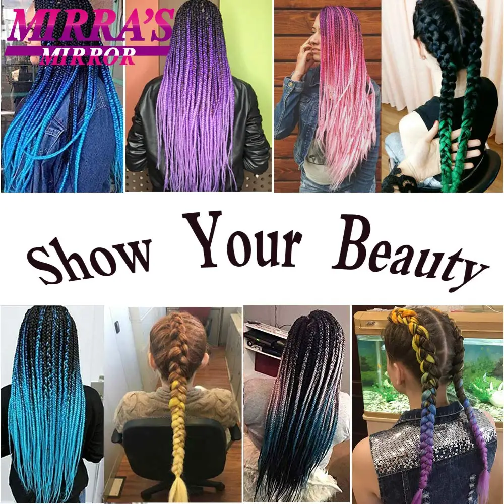 Mirra's Mirror/синтетические плетеные косички для наращивания волос, Длинные огромные косички, синие, красные, зеленые, серые волосы, три/два тона