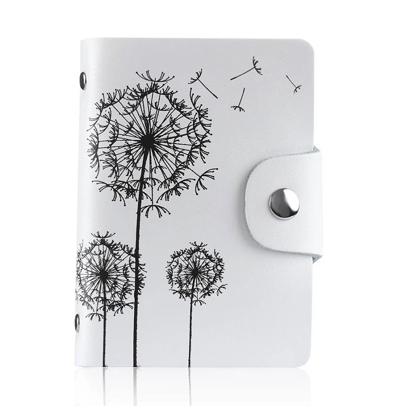 

Genuine Leather Women Business Passport Holder Folwer Print ID Card Credit Card Holder Protector Organizer Card Wallet