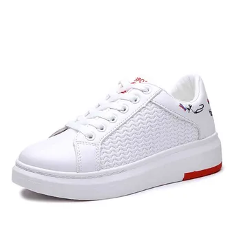 

Fine Belt Embroidery White Shoes Autumn New Sports Shoes Female Korean Version Of Ulzzang Harajuku Running Shoes Shoes Women