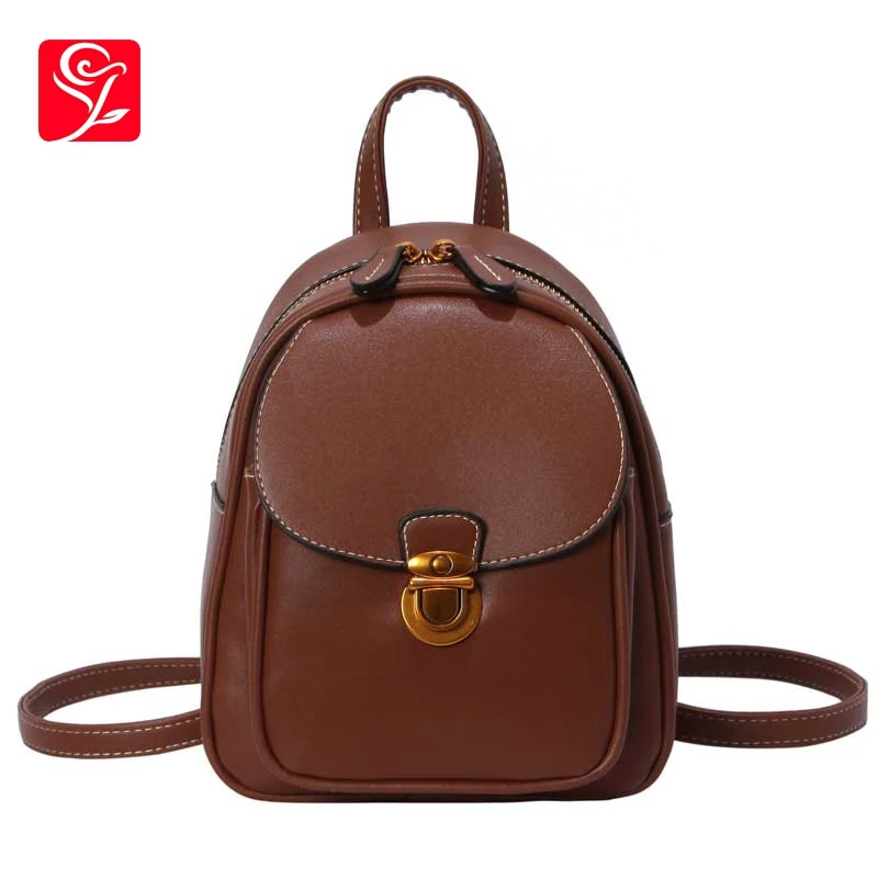 

ACEUS 2019 New Limited Time Discount Fashion Trend Retro Style Thread Thread Small Black Backpack Leather Girls Backpacks