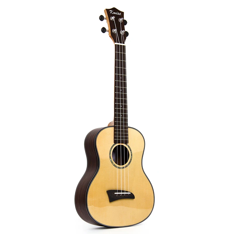 Kmise Ukulele Tenor Ukelele Solid Spruce Clear Gloss Uke 4 String