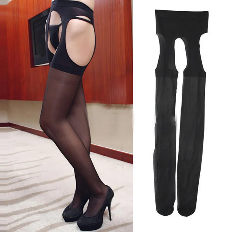 

Women Sexy Black Open Crotch Sheer Thin Stockings Soft Elastic Crotchless Stretchy Pantyhose Tights Lingerie New Arrival