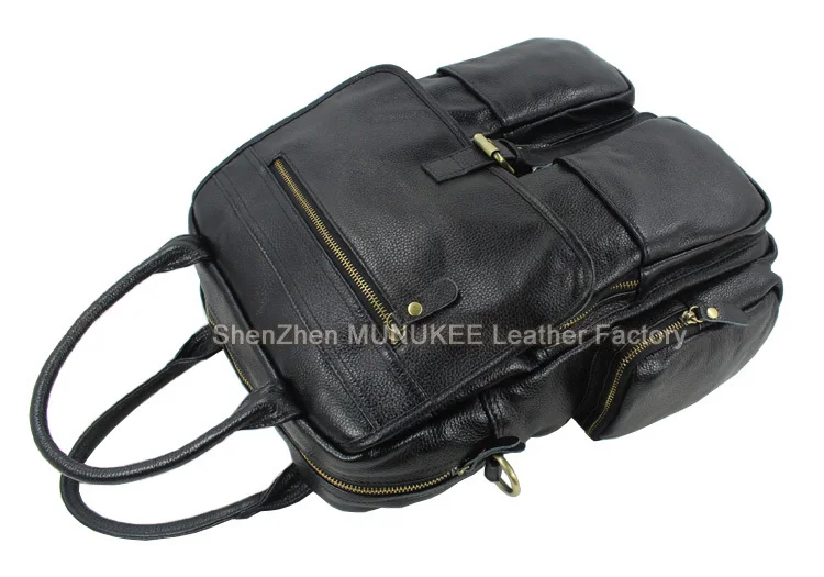 4USE, натуральная кожа, мужской и женский рюкзак, школьный рюкзак, кожаная женская сумка через плечо, сумка на плечо, большая, Черная
