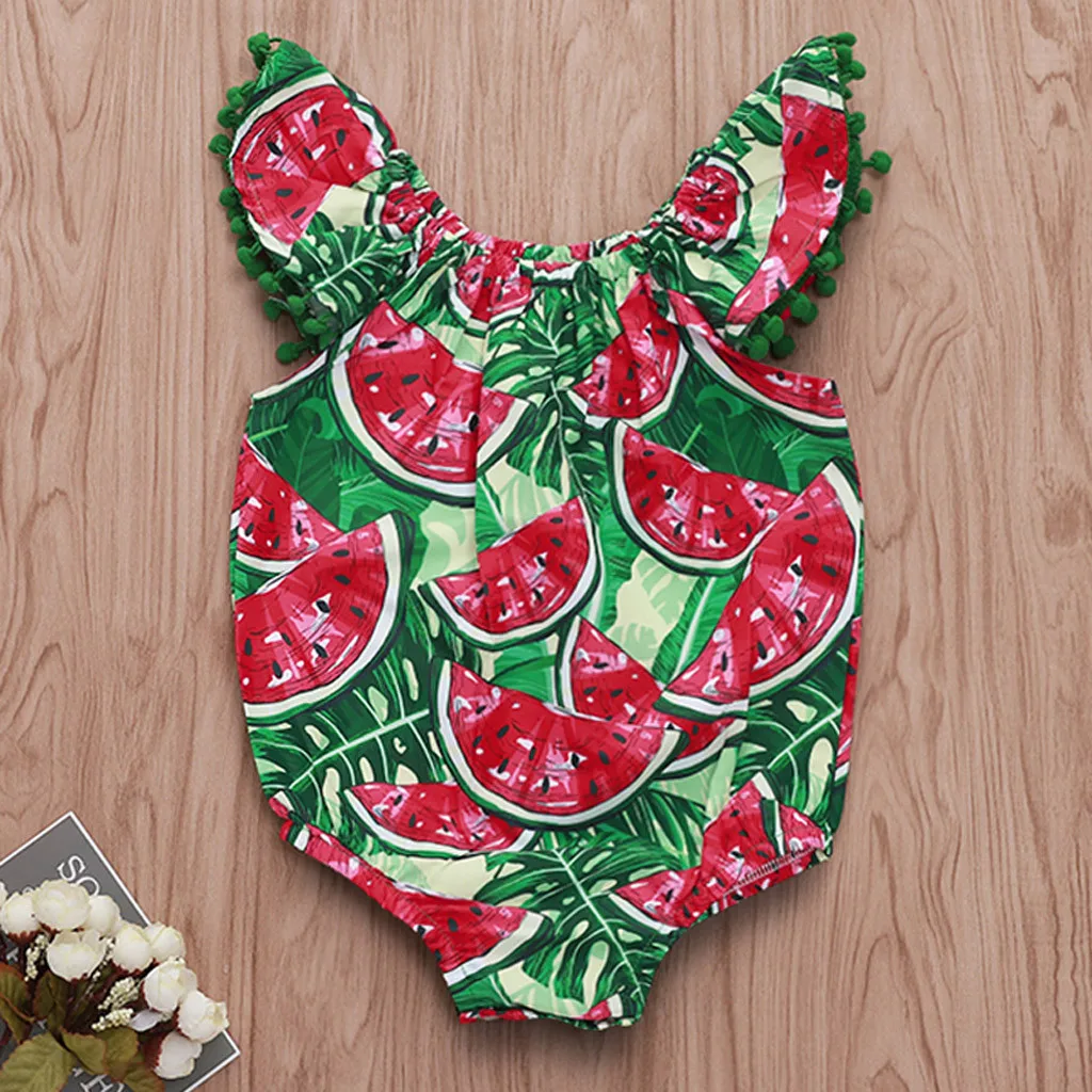 

Infant Girls Romper Watermelon Printed Jumpsuit Clothes Outfits Baby Girl Romper Summer 2019 Baby Onesies Newborn