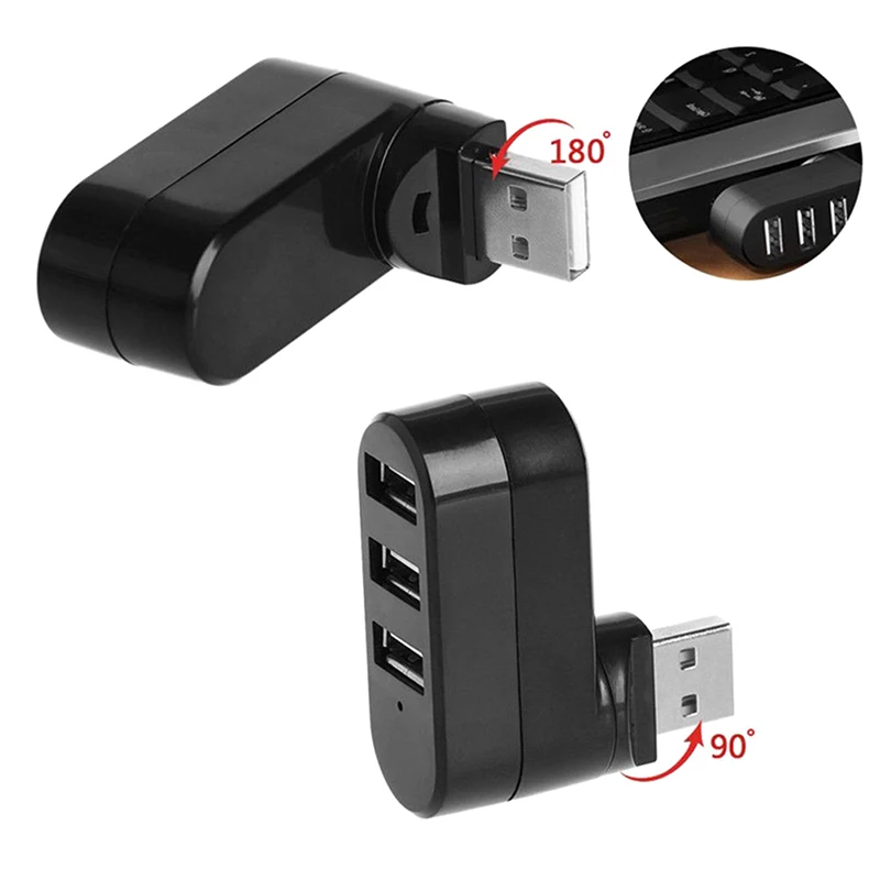 Rotatable High Speed 3 Ports USB HUB 2.0 USB Splitter Adapter for Notebook/Tablet Computer PC Peripherals