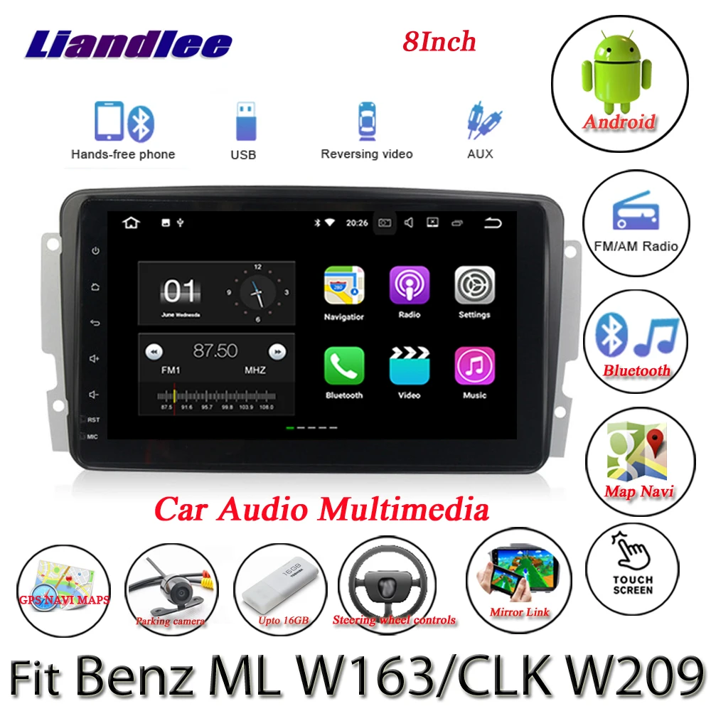 Liandlee автомобиль Android 8,0 для Mercedes Benz ML W163/CLK W209 радио gps Nav карта навигации Carplay экран Мультимедиа без DVD