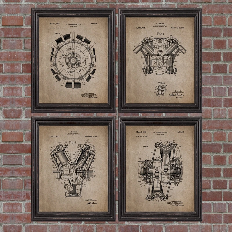 Aircraft Parts Patent Canvas Art Prints Home Decor