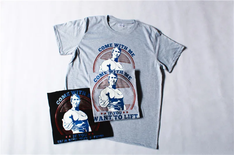 Come With me if you want lift Arnold Schwarzenegger T Shirt casual Mens Hipster Fitness Tshirts Summer Tops Tee Homme camiseta