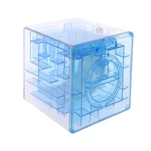 Пластиковый прозрачный кубик головоломка деньги Лабиринт банк экономия монет Коллекция Чехол Коробка детская игра подарок
