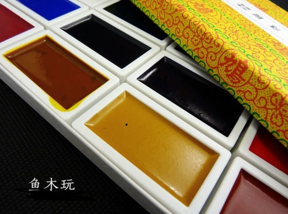 Yan Cai высокая концентрация твердая Акварельная краска пигмент 12 цветов любительский живописец на выбор
