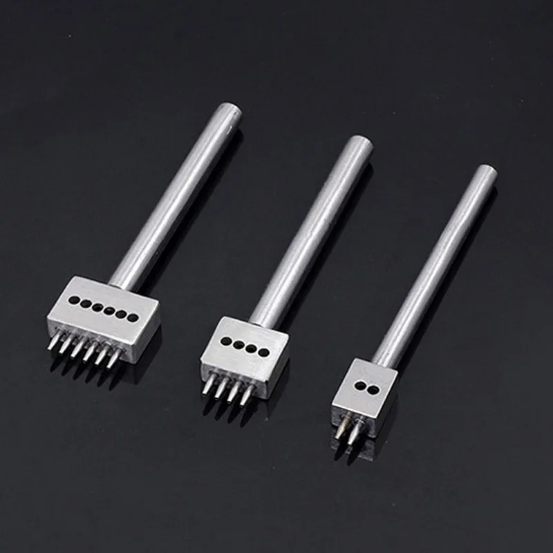 

3 Pcs/Set DIY 1mm Hole Punching Leather Craft Punch Tool Eyelet Maker 2/4/6 Round Row Prong Puncher Pitch TB Sale