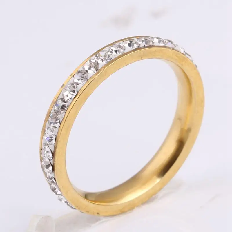 

Fashion Woman Ring High Quality Crystal Ring Simple Classical Crystal Engagement Couple Jewelry Wedding Ring