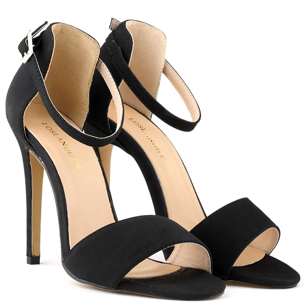 

New Fashion Women Sandals 11cm Open Toe Ankle Straps Sandals High Heels Summer BRIDAL Suede Pumps shoes