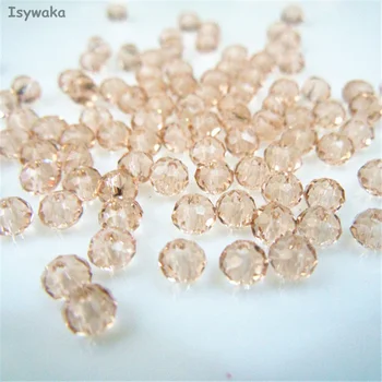 

Isywaka Tender Rose Color 3*4mm145pcs Rondelle Austria faceted Crystal Glass Beads Loose Spacer Round Beads for Jewelry Making