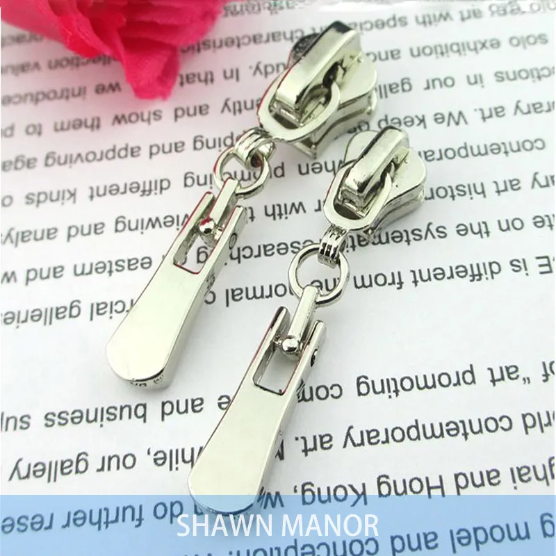 

10Pcs/lot 5# Metal/Nylon Zipper Pull DIY Slider For Zipper Repair Silver Color 3-003