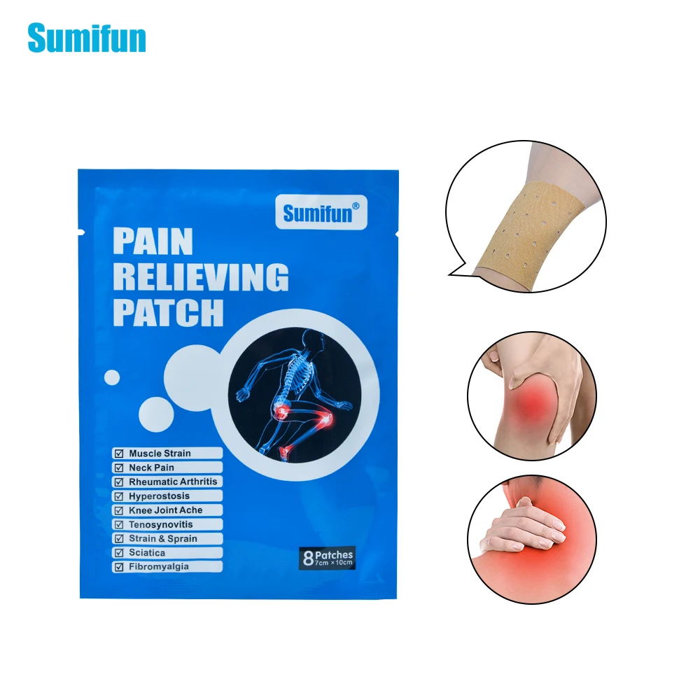 64pcs/8Bags Sumifun Pain Relieving Patch Strain Muscle Neck Back Pain