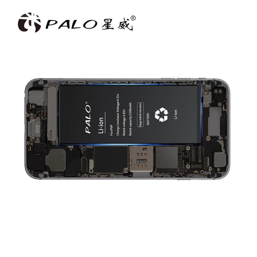 PALO 3200mAH аккумулятор для телефона iPhone 6P реальная емкость батареи литий-ионный полимерный аккумулятор для мобильного телефона