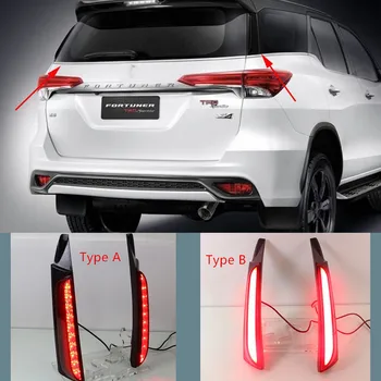 

CSCSNL 2PCS Lamp beads or light guide Car LED Rear Light Back Fog Brake Lamp Warning Light For Toyota Fortuner 2015 2016 2017