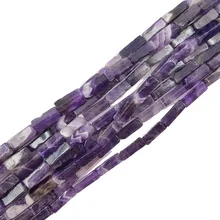 Lii Ji, натуральный аметист, квадратный аметист, около 6x15 мм, бусины для самостоятельного изготовления ювелирных изделий, 15 дюймов